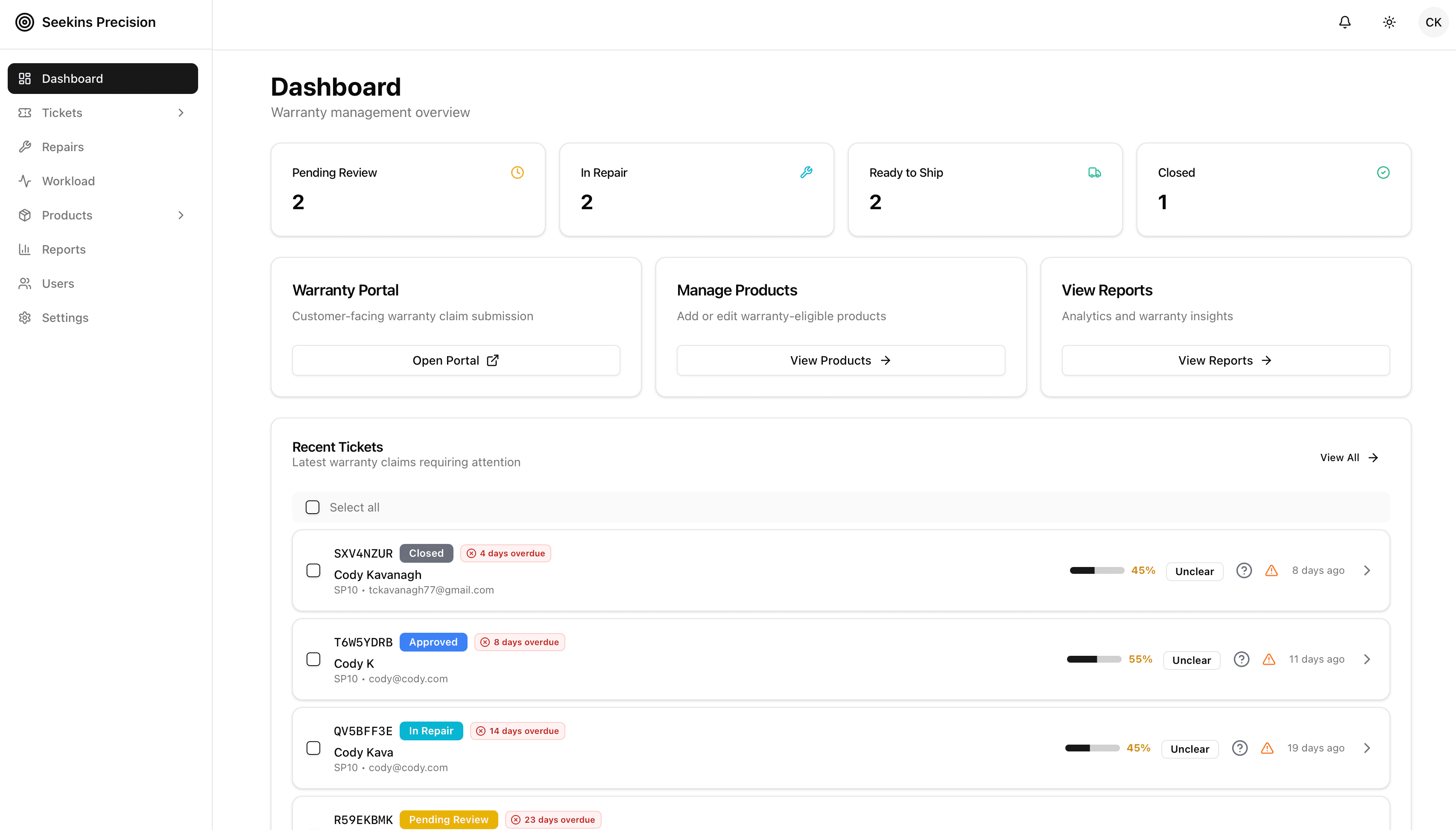 Invoicing & Warranty Management preview 1